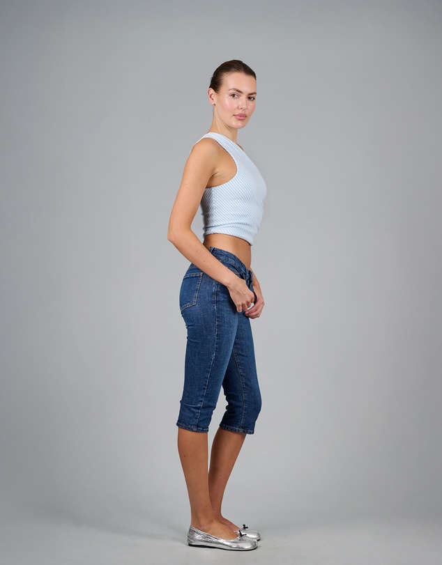 Love and Nostalgia - Roller Girl Top - Light Blue / White