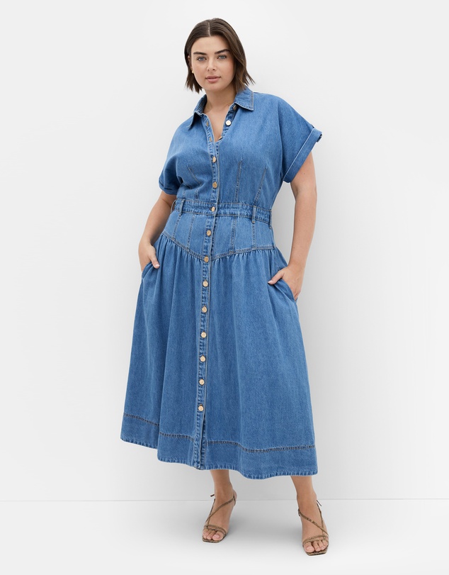 City Chic - Ari Denim Midi Dress