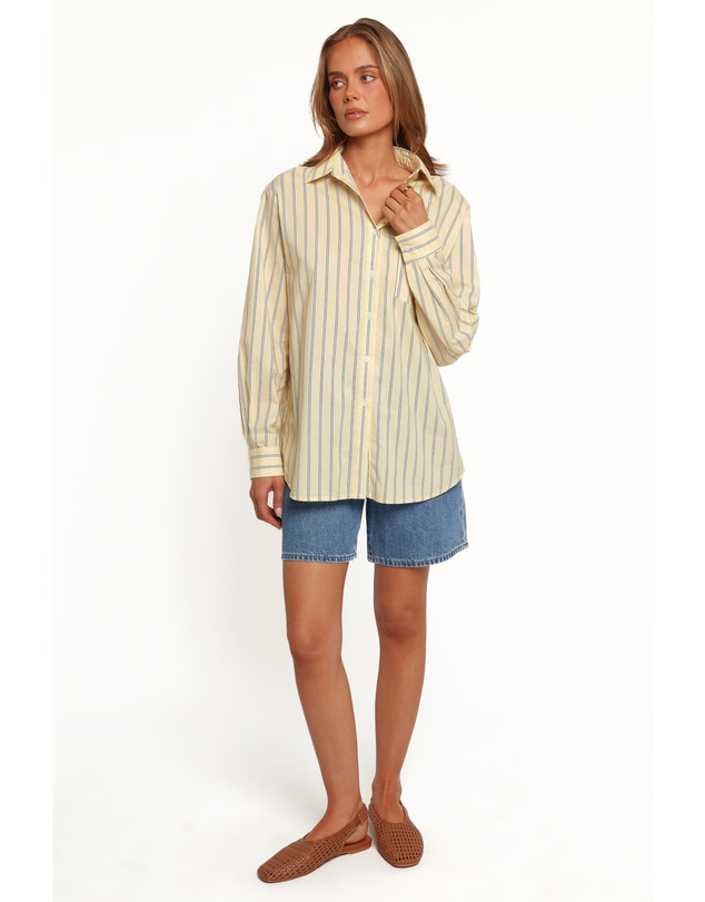 Petal & Pup - Palmer Button Down Shirt - Butter Yellow Stripe