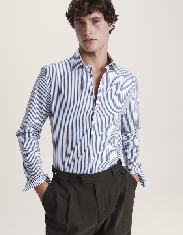 SABA - Calvin Long Sleeve Slim Stripe Shirt