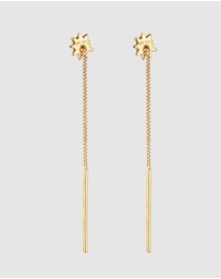 Elli Jewelry - Sunburst Drop Earrings in Gold-Plated 925 Sterling Silver
