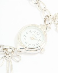 Lovisa - Silver Watch & Bow Charm Bracelet