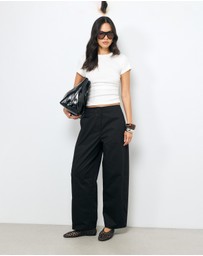 AERE - Organic Cotton Barrel Leg Trousers