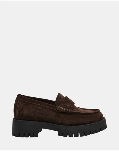 Steve Madden - Langsten-CN Brown Suede Loafers