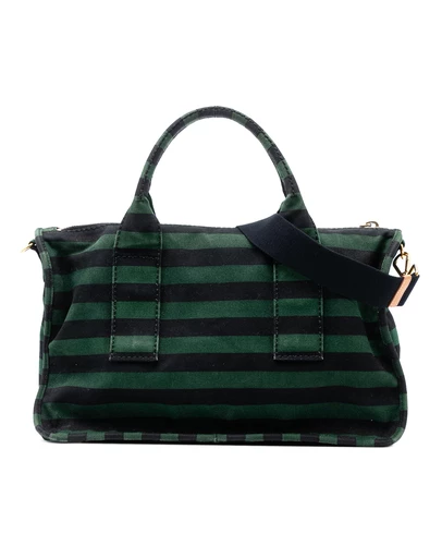 Pre-Loved by Azura Reborn - Pre-Loved Canvas Canapa Righe Striped Satchel