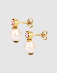Elli Jewelry - Earrings Stud Crystal 925 Sterling Silver Gold-Plated