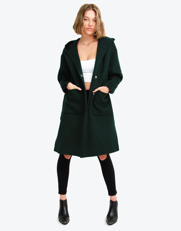 Belle & Bloom - Walk This Way Wool Blend Hooded Coat