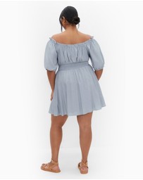 City Chic - Plus size Mela Dress - dusty blue