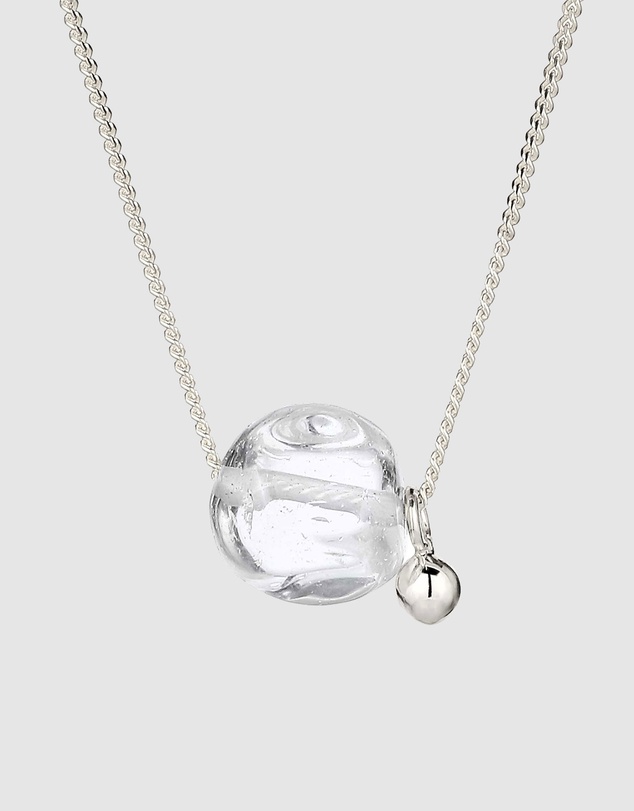 Elli Jewelry - Rock Crystal Sphere Pendant Necklace in 925 Silver