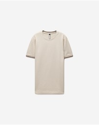 Calibre - Ombre Cuff Jacquard T-shirt Natural
