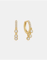 Ania Haie - Ania Haie Gold Trio-Drop Huggie Hoop Earrings