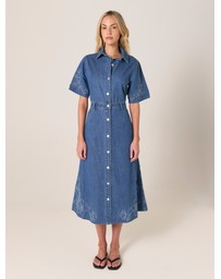 Fate + Becker - Sloane Embroidered Denim Dress
