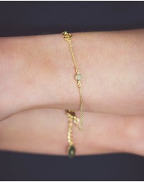 Georgini - Natural Opal And Two Natural Diamond October Gold Bracelet