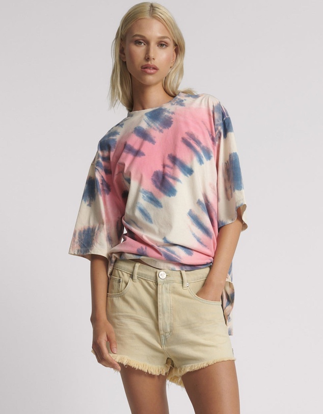 ONE TEASPOON - Outlaws Low Waist Mid Length Denim Shorts - Sunkissed Cream