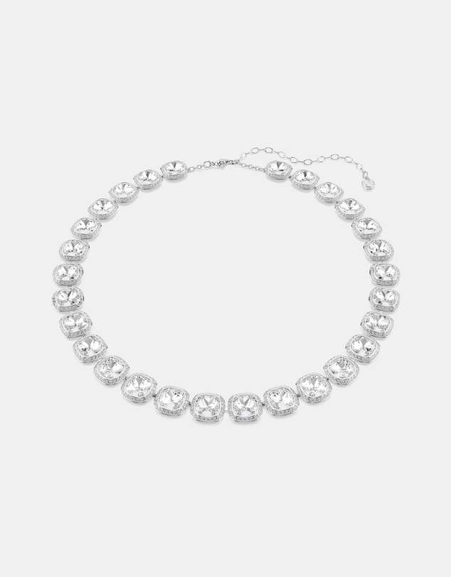 Swarovski - Una Angelic Necklace, Cushion Cut, White, Rhodium Plated
