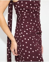 Dazie - The Moment Chiffon Polka Dot Maxi Dress