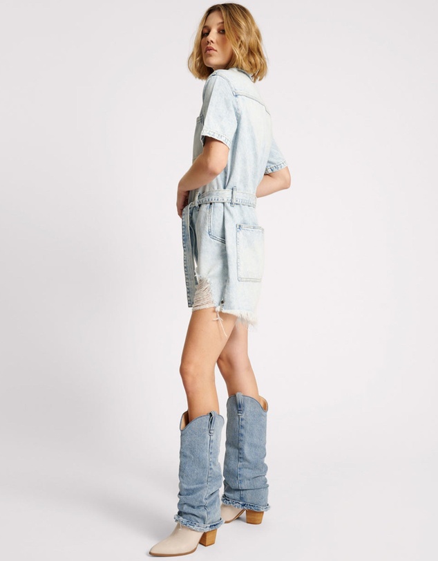 ONE TEASPOON - Depeche Blue Night Movers Denim Jumpsuit
