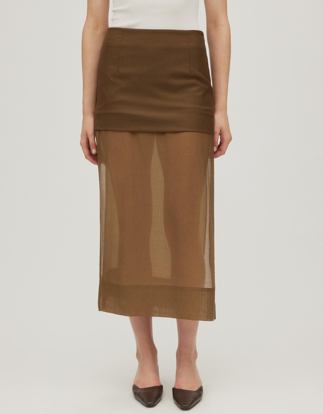Minima Esenciales - Mika Contrast Layer Maxi Skirt