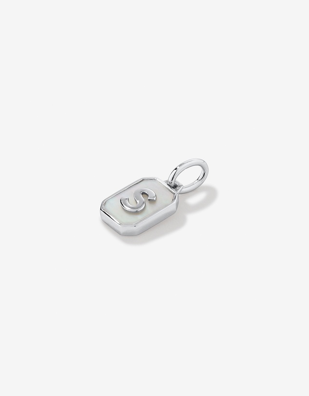 Michael Hill - Letter S Mother of Pearl Initial Pendant in Sterling Silver