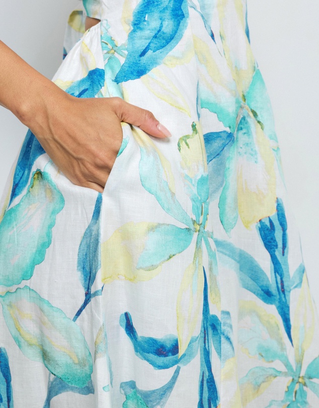 AERE - Kira Linen Halter Midi Dress