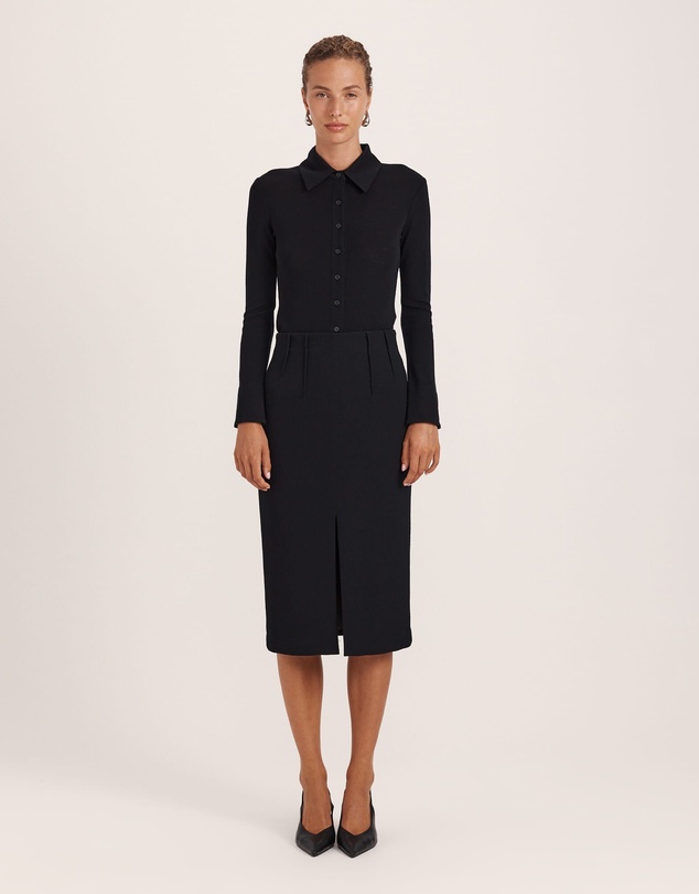 SABA - Raya Wool Crepe Pencil Skirt