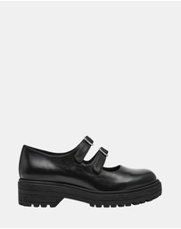 Steve Madden - Alba Black Leather Mary Janes