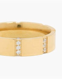Lovisa - Waterproof Gold Plated Stainless Steel Cubic Zirconia Trio Stripe Ring