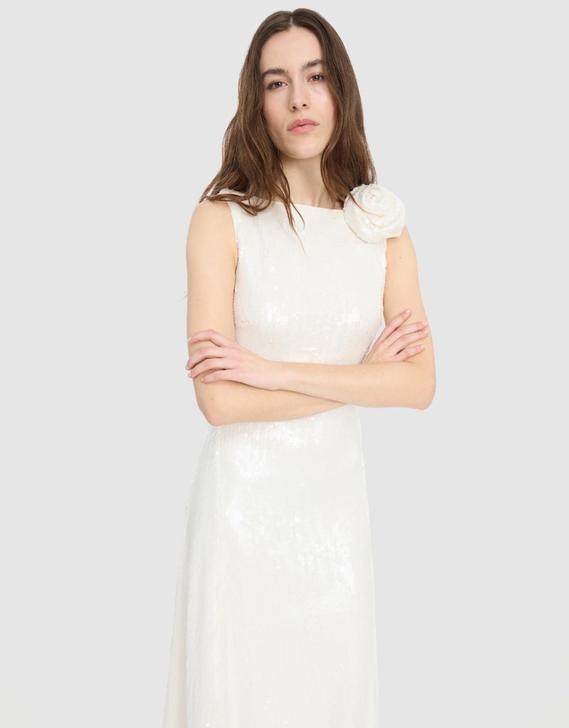ROTATE - Sequins Midi Flared Dress
