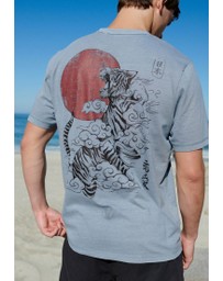 NEXT - Blue Garment Dye Tiger Back Print Graphic T-Shirt