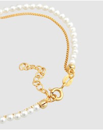 Elli Jewelry - Bracelet Layer Elegant with shell core pearls in 925 sterling silver gold plated