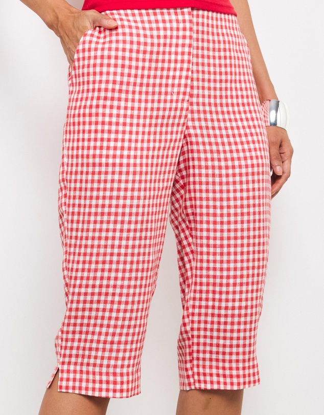 AERE - Romy Linen Gingham Capri