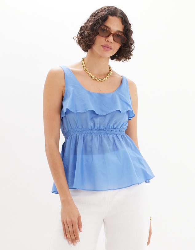 Amelius - Lorena Peplum Ruffle Top