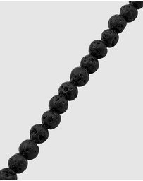 Kuzzoi - ICONIC EXCLUSIVE - Bracelet Male Lava Beads Black 925 Sterling Silver