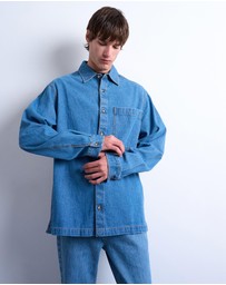 Topman - Regular Fit Denim Overshirt