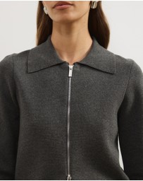 Atmos&Here - Delilah Long Sleeve Double Ended Zipper Knit Jacket