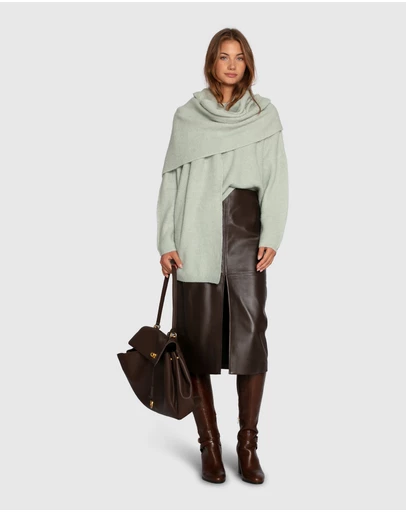 Belle & Bloom - Understated Leather Pencil Skirt