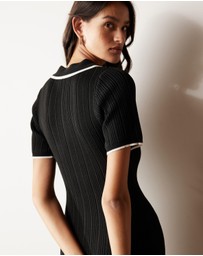 Atmos&Here - Olaria Contrast Knit Midi Dress
