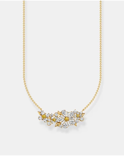 THOMAS SABO - THOMAS SABO Lovely Daisy Necklace with Stones Gold