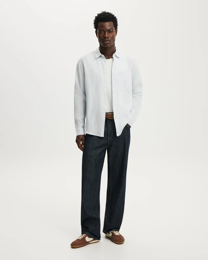 Cotton On - Relaxed Linen Long Sleeve Shirt