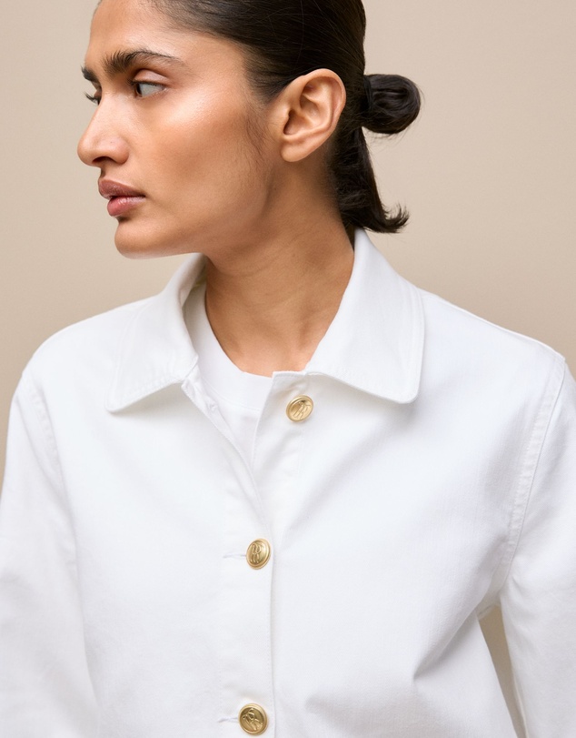 Trenery - Pocket Detail Denim Jacket in White