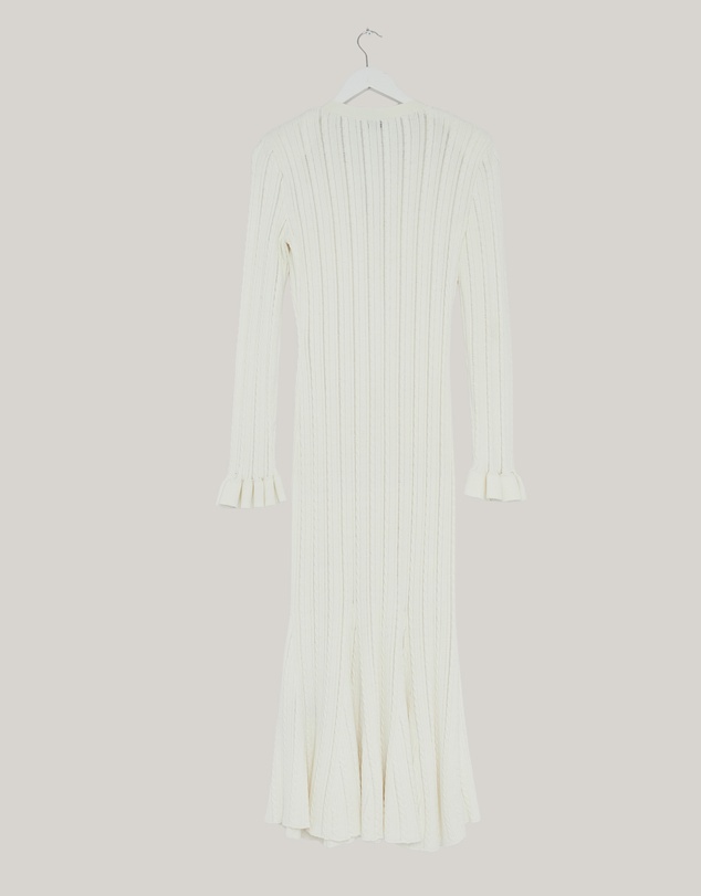 Revibe - Repaired Self Portrait Pointelle Knit Midi Dress - AU 10