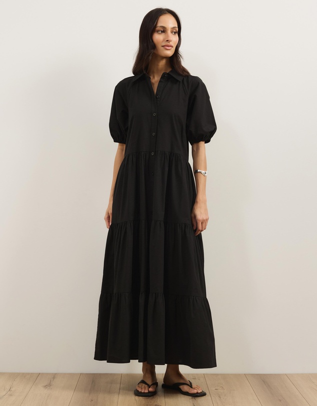 Atmos&Here - Alexis Tiered Button Through Midi Dress