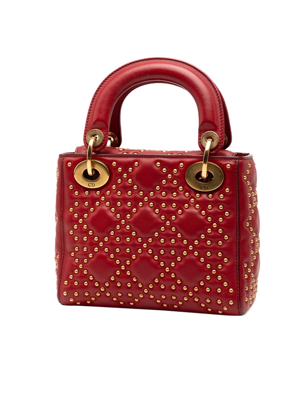 Pre-Loved by Azura Reborn - Pre-Loved Mini Lambskin Cannage Studded Supple Lady Dior