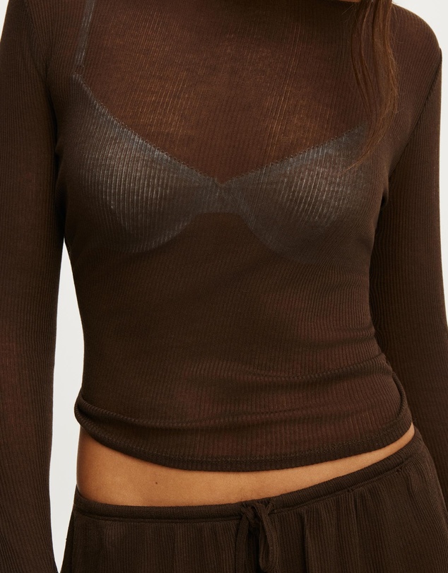Cotton On Body - Sheer Long Sleeve Top