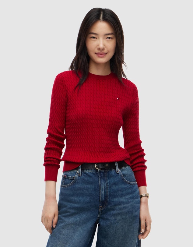Tommy Hilfiger - Fine Cable Knit Crew Neck Jumper