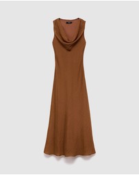 M.N.G - Cleo Draped-Neck Lyocell Dress