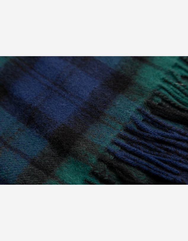 Ozwear Connection Uggs - 100% Wool Scarf Navy and Green Check