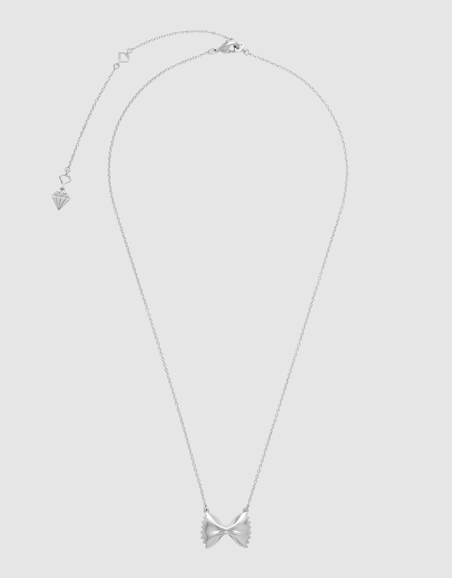 Wanderlust + Co - Bow Tie Pasta Silver Necklace