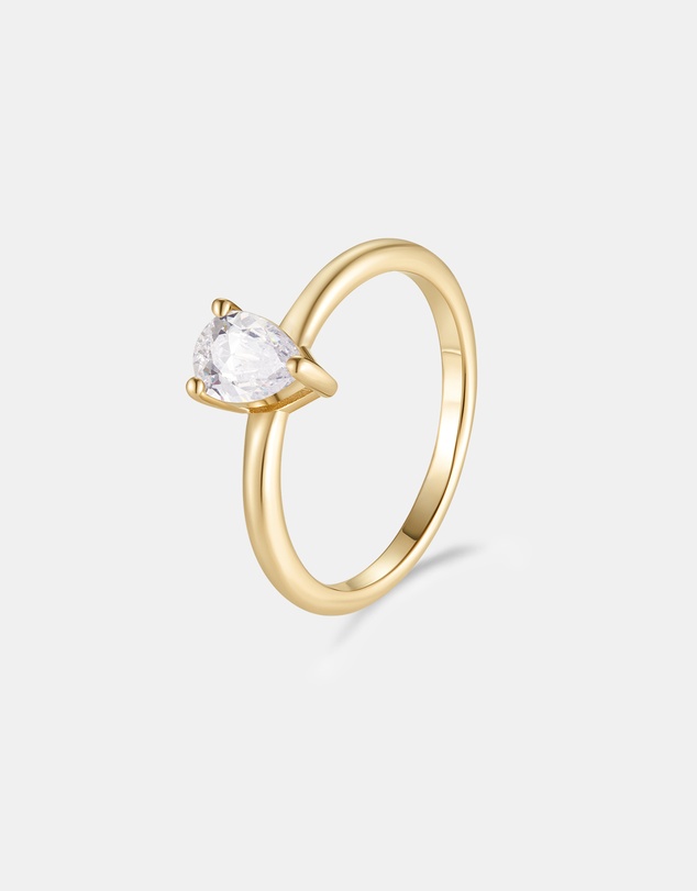 Mestige - Pear Cut Evie Ring - 18K Gold Plated