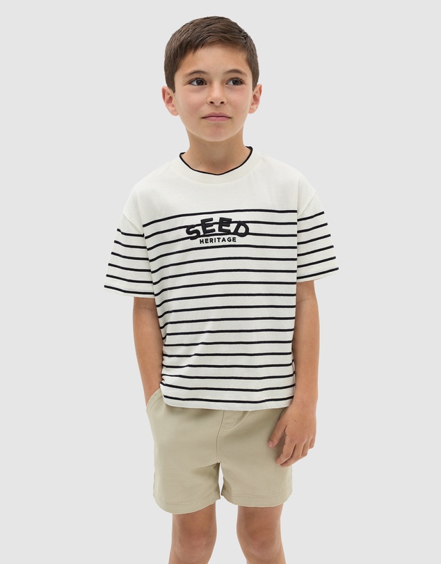 Seed Heritage - Breton Stripe Logo Tee